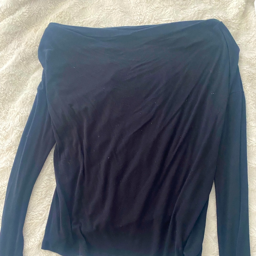 Anthropology off the shoulder black longsleeve